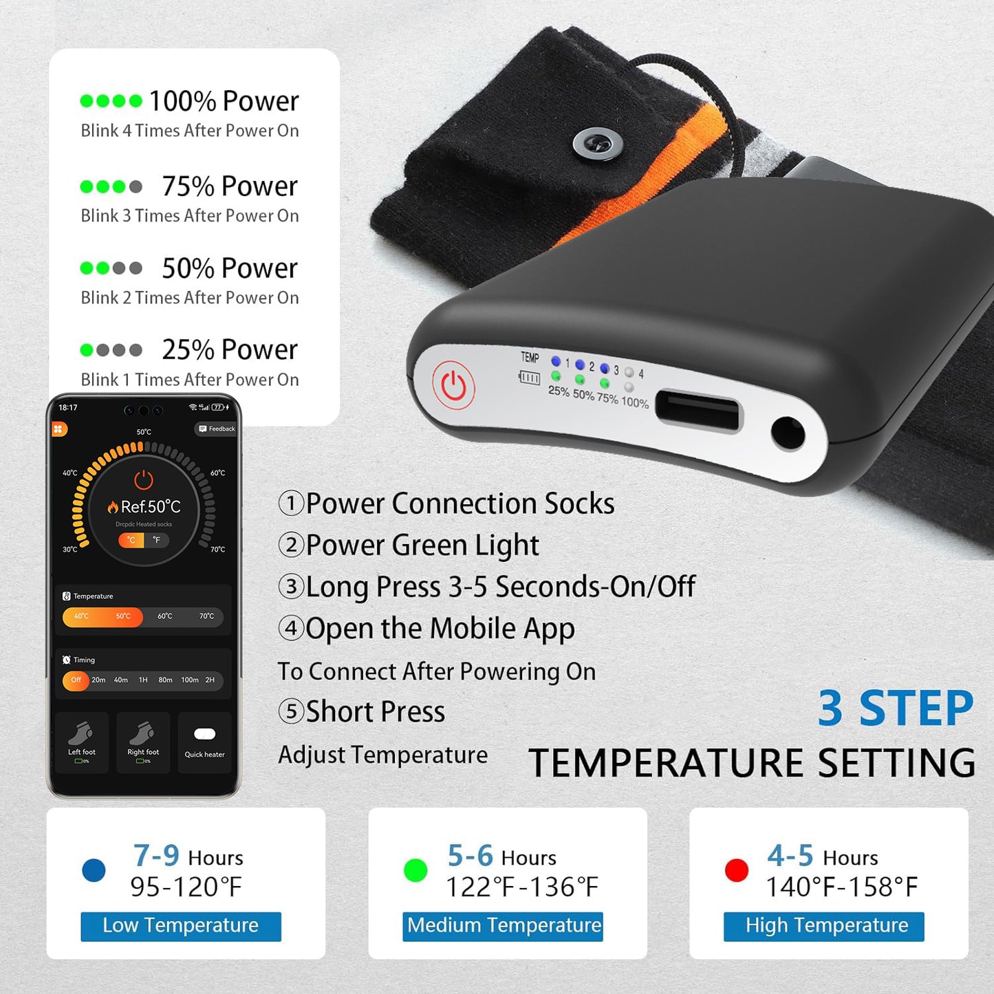 Soulsfeng WarmTrek Heated Socks