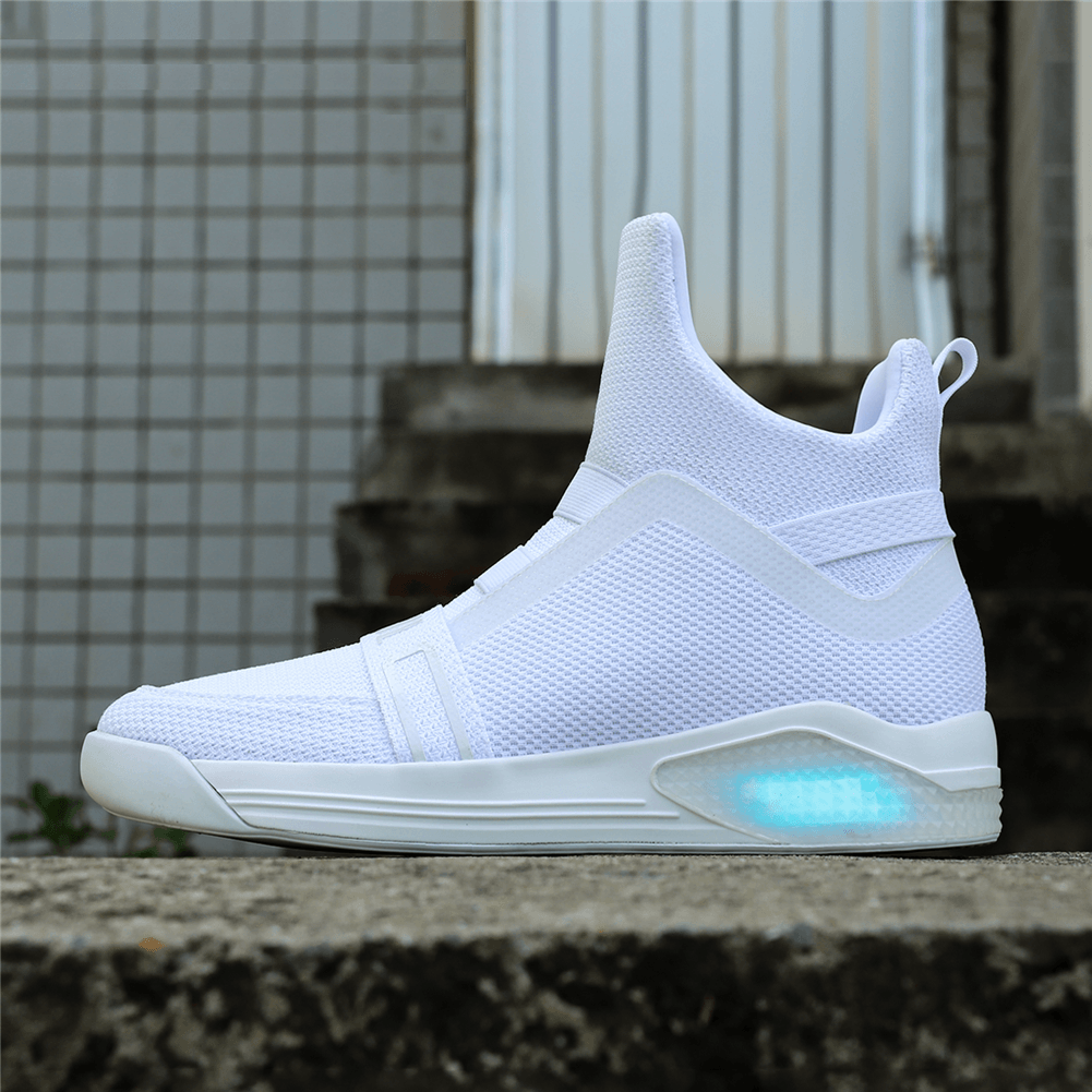 SKYTRACK Mesh Knit High Tops(White/Black/Red) Lighting Custom - Soulsfeng