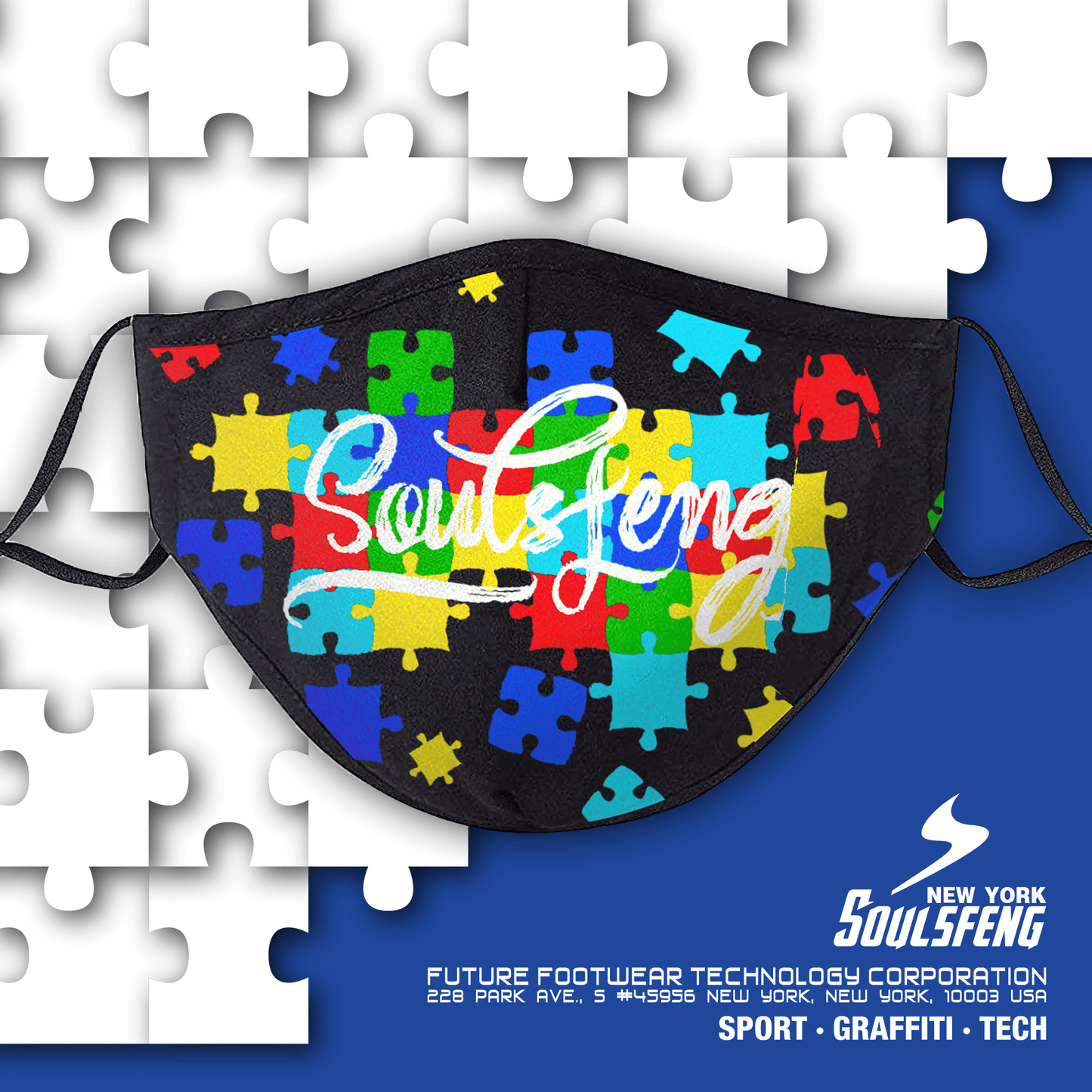 Soulsfeng Puzzle Mask Autism Awarenes Products - Soulsfeng