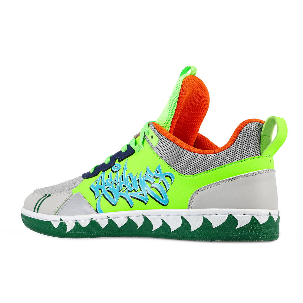 Soulsfeng X Reckone Shark Graffiti Sneaker Green Long - Soulsfeng