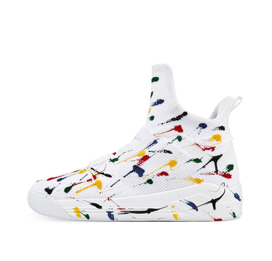 SKYTRACK Mesh Knit High Tops Spray White - Soulsfeng