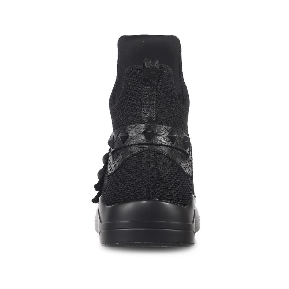 SKYTRACK Mesh Knit High Rivet Leather Black - Soulsfeng