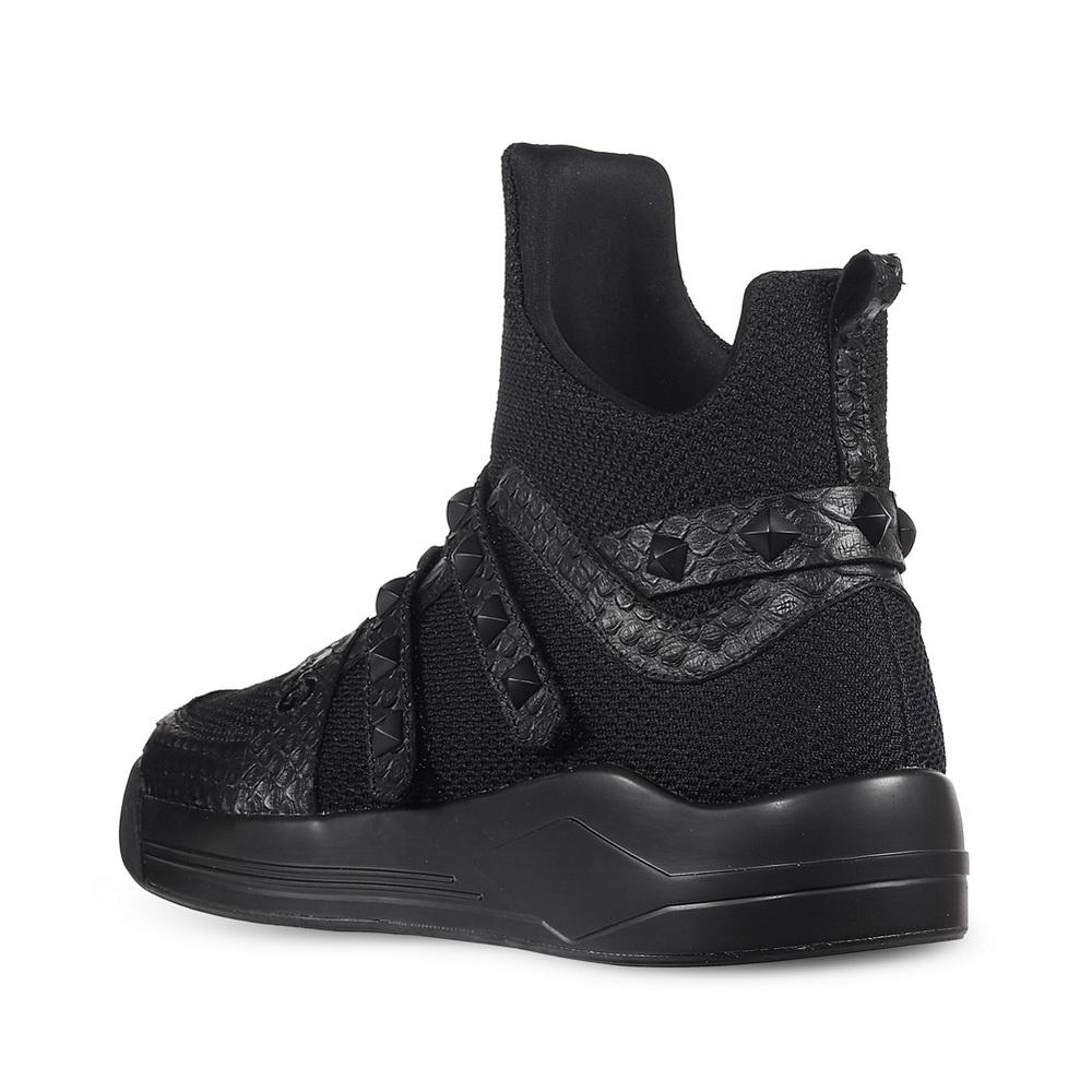 SKYTRACK Mesh Knit High Rivet Leather Black - Soulsfeng