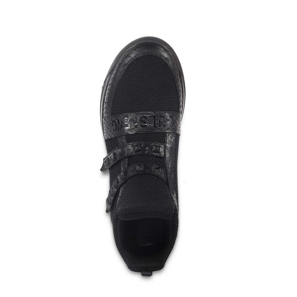 SKYTRACK Mesh Knit High Rivet Leather Black - Soulsfeng