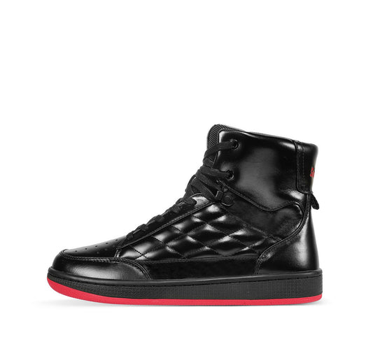 Mesh Black Leather High Tops